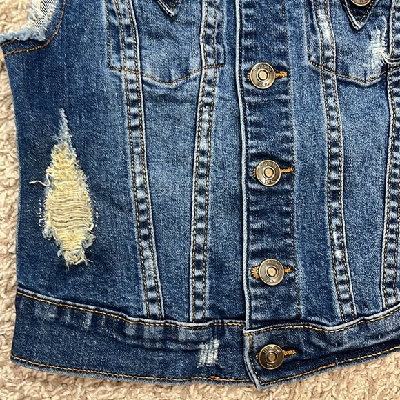 Hudson Denim Distressed Vest - Size Girls Small - Picture 4 of 8